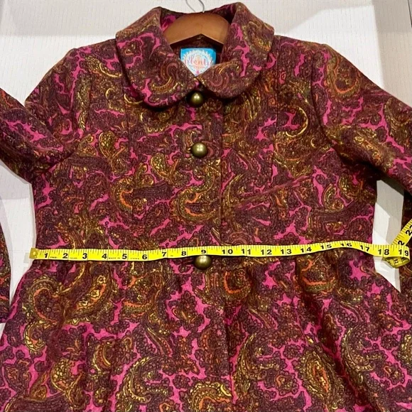 Plenty Paisley Print Wool Blend Princess Coat - Picture 12 of 13